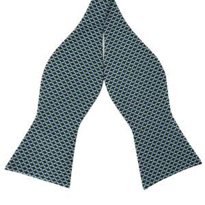 Daniel Cremieux Green Blue 100% Silk Self Tie Bow Tie